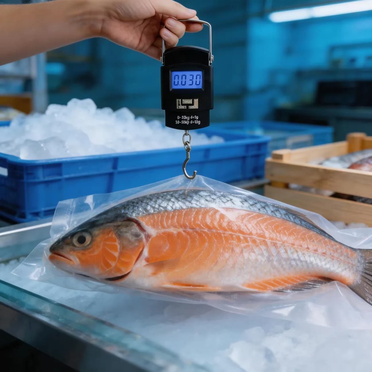 Balance de pêche numérique portable 50kg avec mètre ruban rétractable pour peser le matériel et les prises
