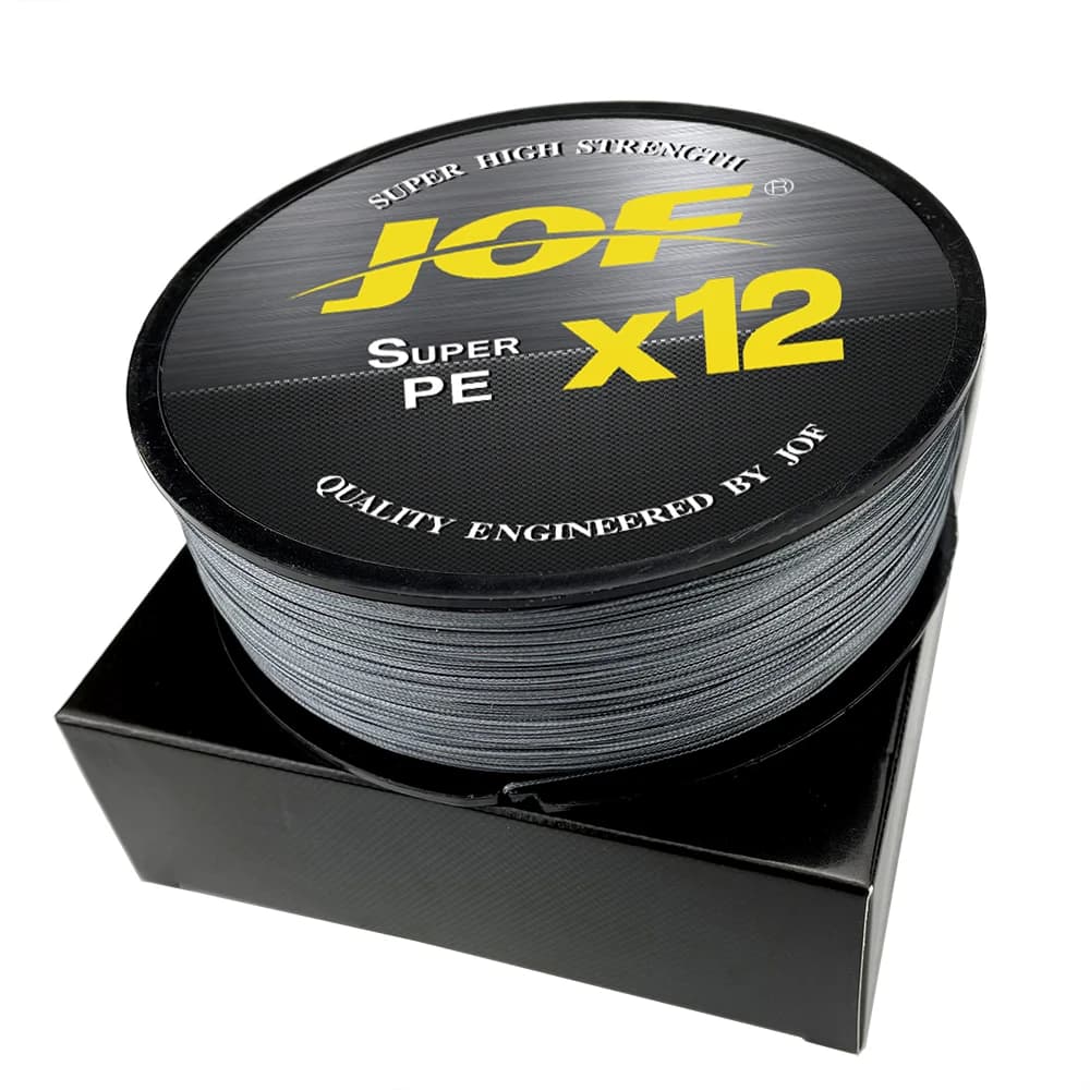 Ligne de pêche JOF X12 Super Résistante 12 brins Multifilament PE, 25LB à 92LB pour 100M 300M 500M