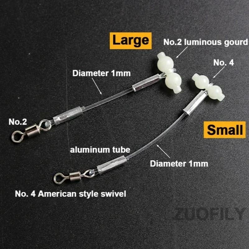 5 supports luminescents pour bas de ligne avec gourde pivotante, accessoires pêche en mer DIY et