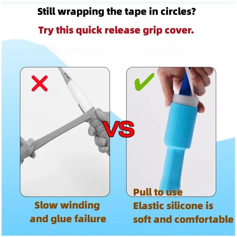 Manchon silicone professionnel anti-dérapant pour manches de raquettes de badminton et cannes à pêche