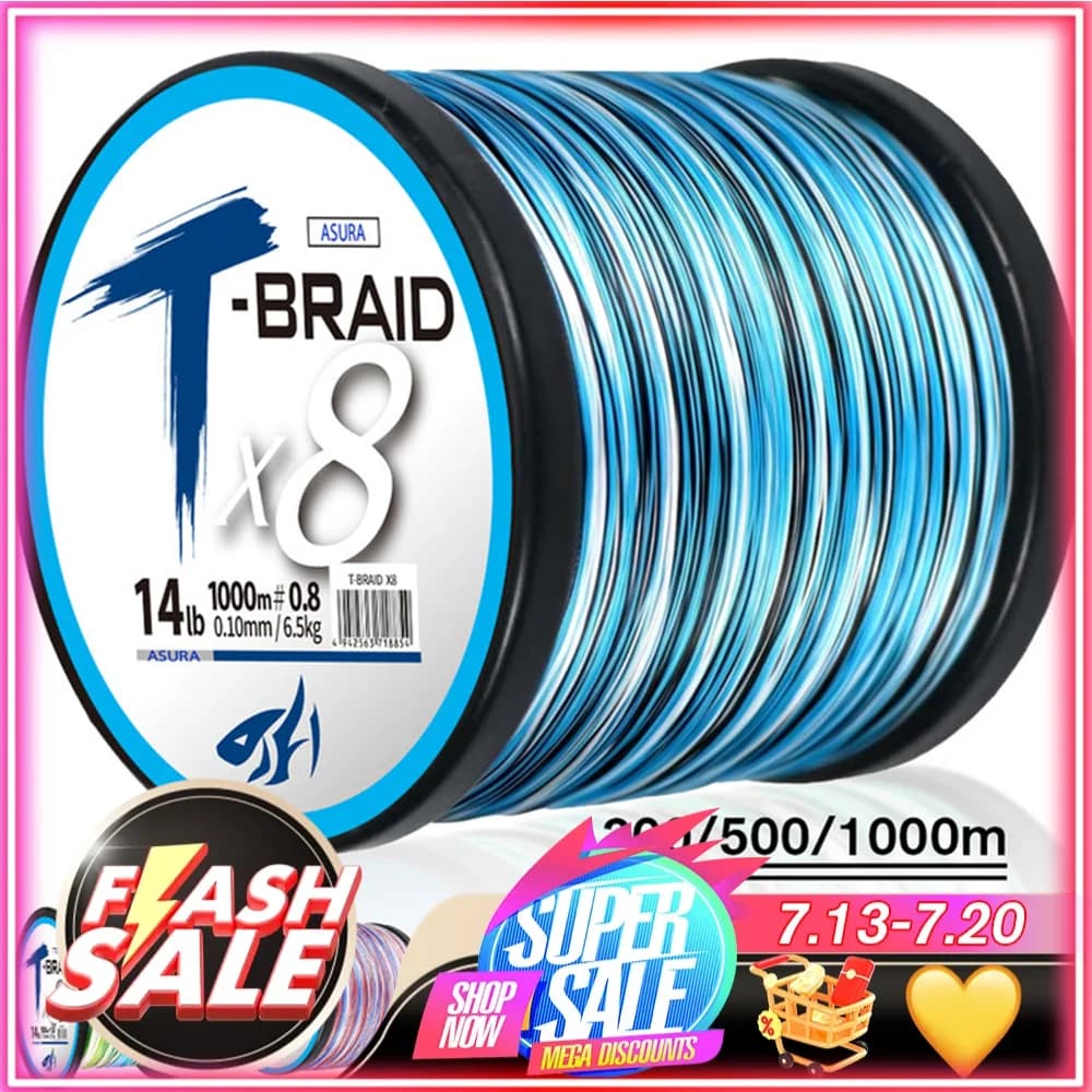 Ligne de pêche braidée X8 ThornsLine haute résistance 8 brins pour carpe et carnassiers
