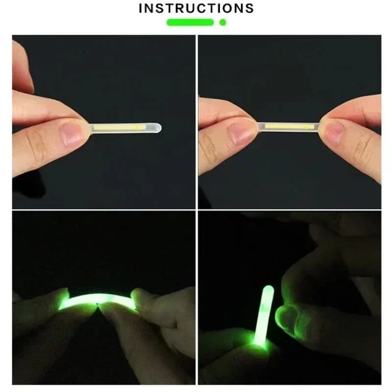 50 à 100 Bâtons Lumineux de Pêche Fluorescents, Flotteurs Luminieux 2.2-4.5 mm pour Nocturne et Starlight