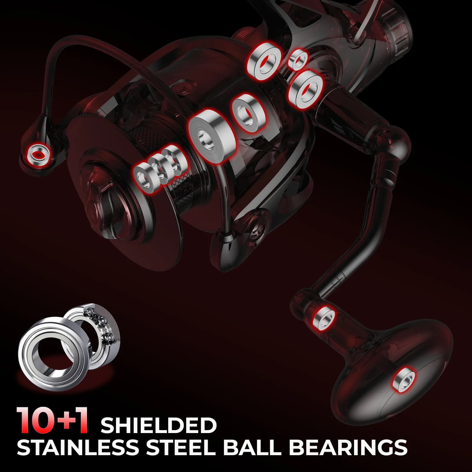 Moulinet pêche spinning KastKing Sharky Baitfeeder III - Frein carbone et roulements acier pour live liner