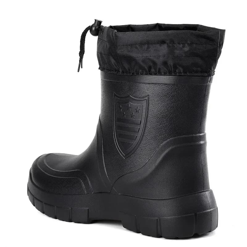 Bottes de pluie homme imperméables 2024 anti-vent avec rembourrage coton - Chaussures pêche chaudes