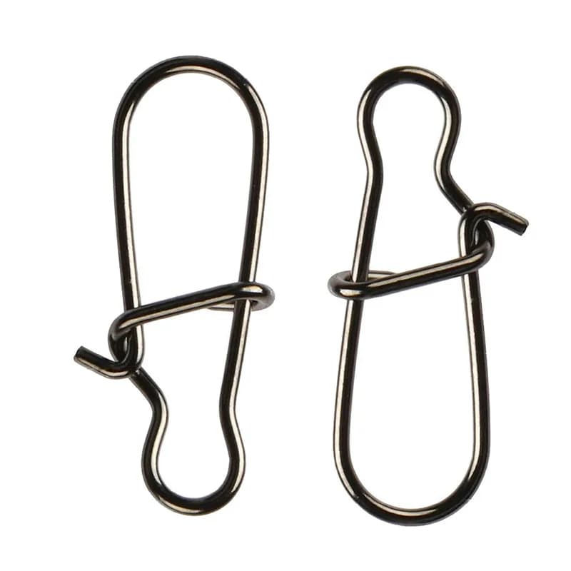 Lot de 50 ou 100 clips Fastlock en acier inoxydable pour leurres, swivels et montages de pêche