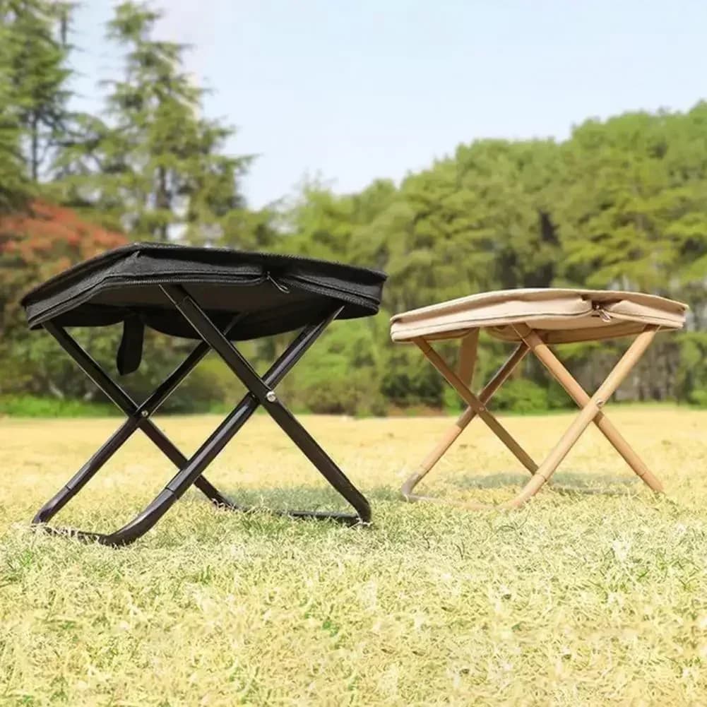 Tabouret pliant ultraléger 2025 avec sac - Siège pliant acier carbone pour randonnée pêche