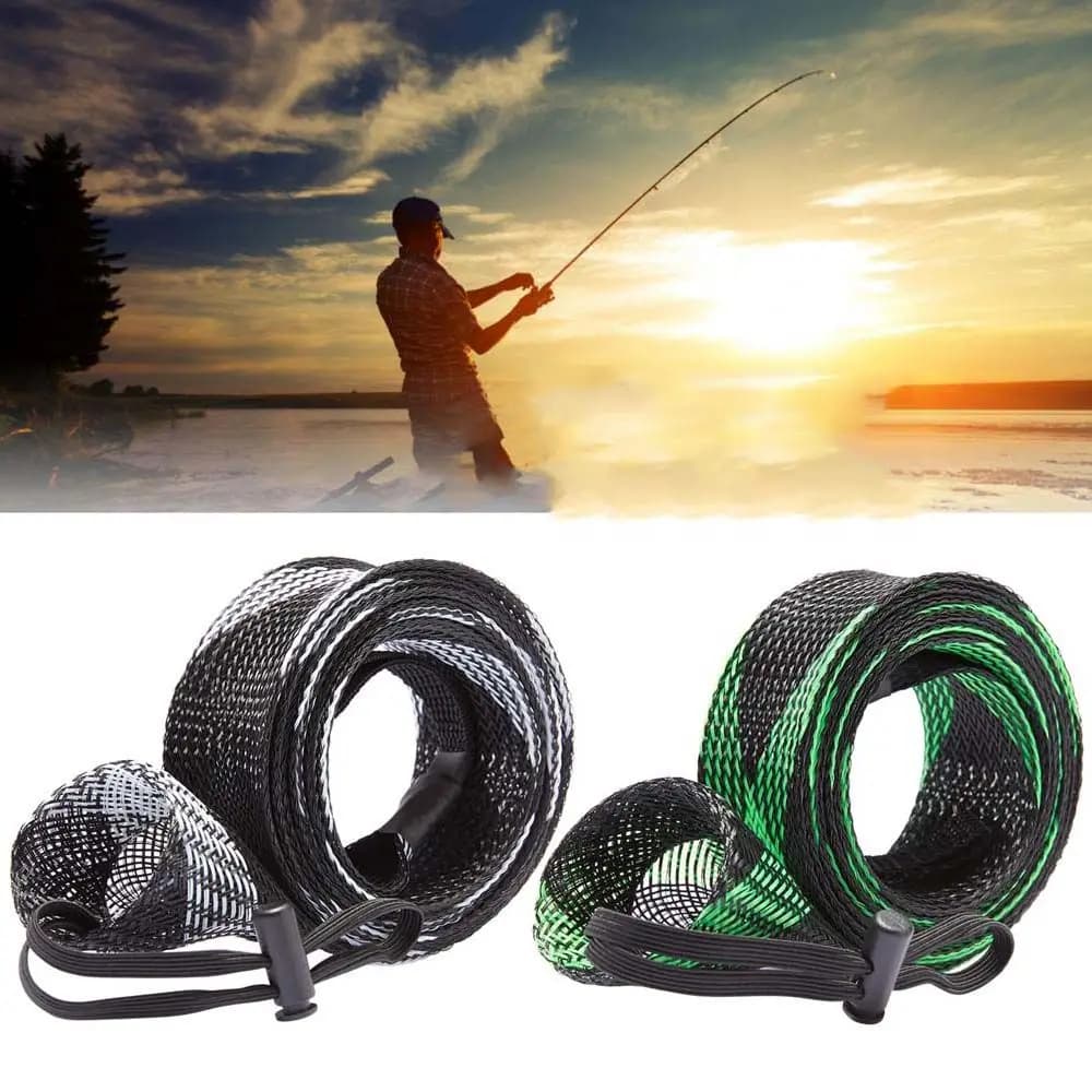 Protection cannes pêche tressée maille - Gant manchon tube canne - Accessoire prévention rayures