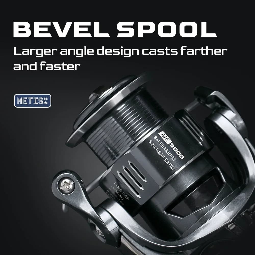 Moulinet spinning Tsurinoya Metis 1000 2000 3000 léger 8+1 roulements pêche leurres mer 8kg frein