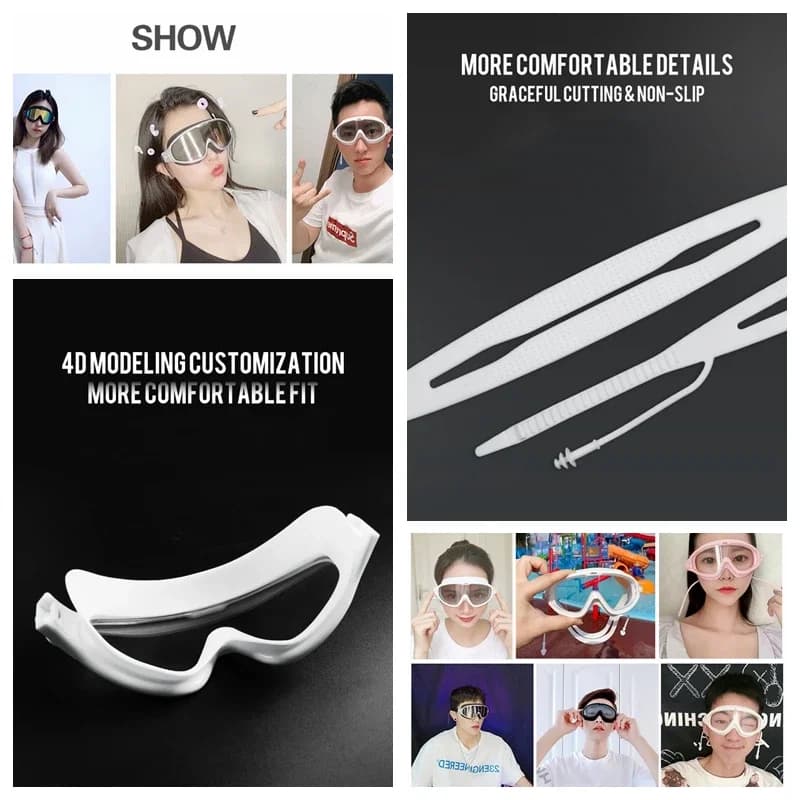 Masque de natation adultes étanche anti-buée avec verres miroir UV pour sports aquatiques
