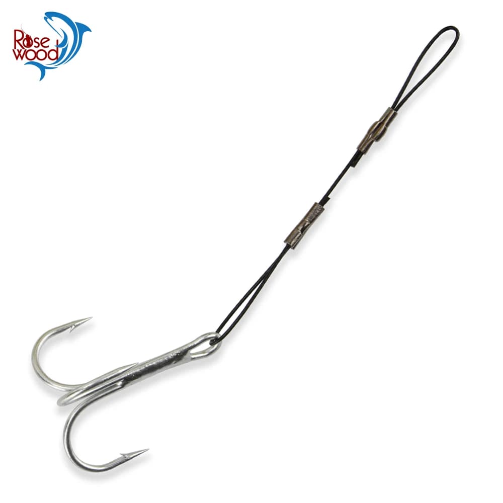 Montage pêche carnassiers avec hameçons triple acier inoxydable 3 pièces pour brochet perche sandre