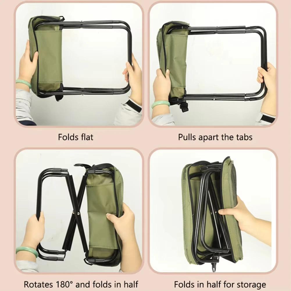Tabouret pliant pêche et camping - Style sac à dos portable pour randonnée pêche