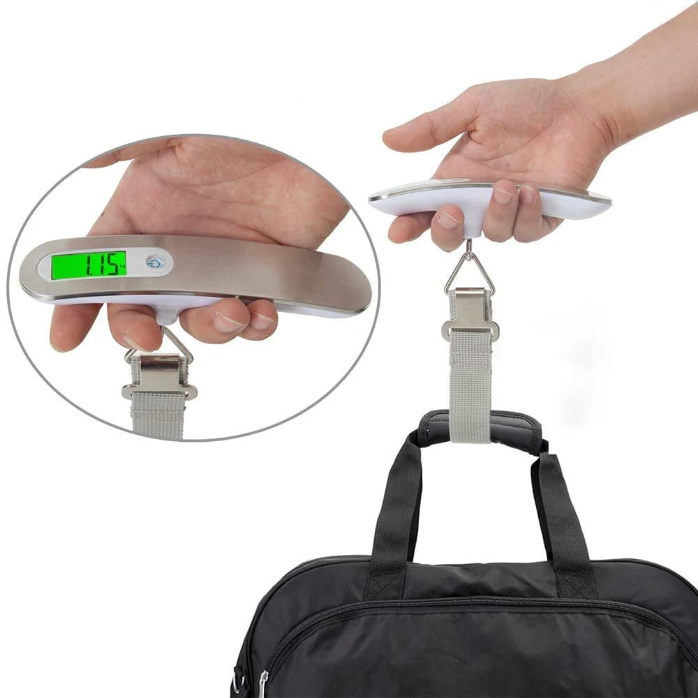 Balance digitale LCD voyage 50kg x 10g - Pèse-bagages électronique portable crochet pêche précision