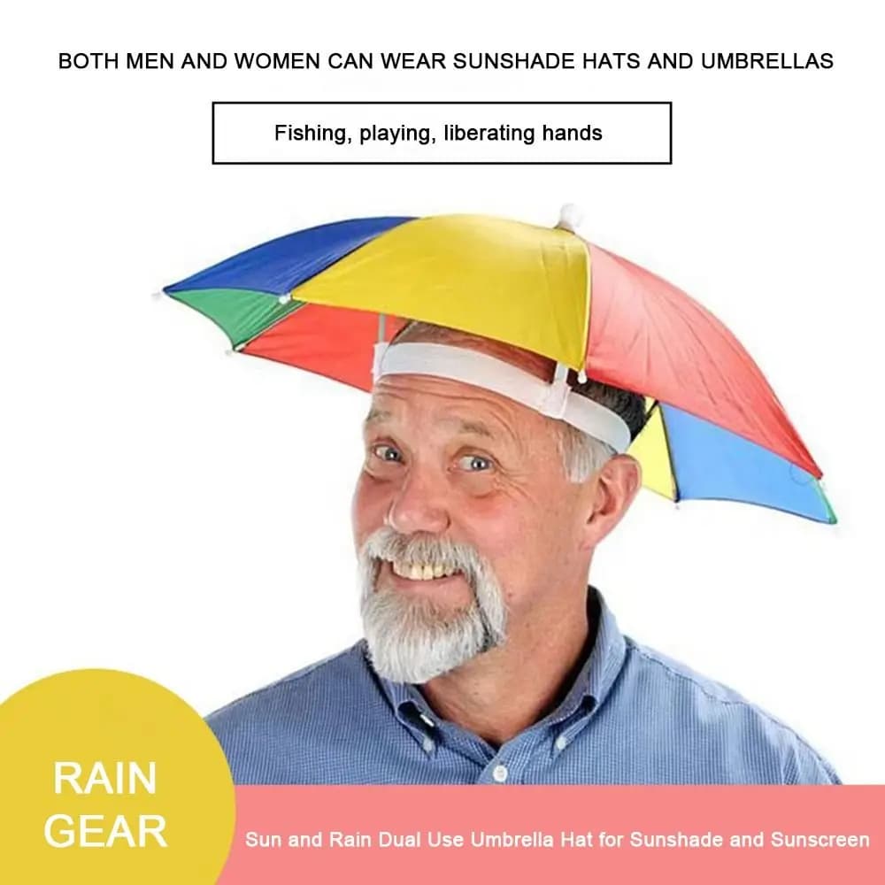 Chapeau parapluie pliable anti-vent pour pêche portable camping plage équipement extérieur
