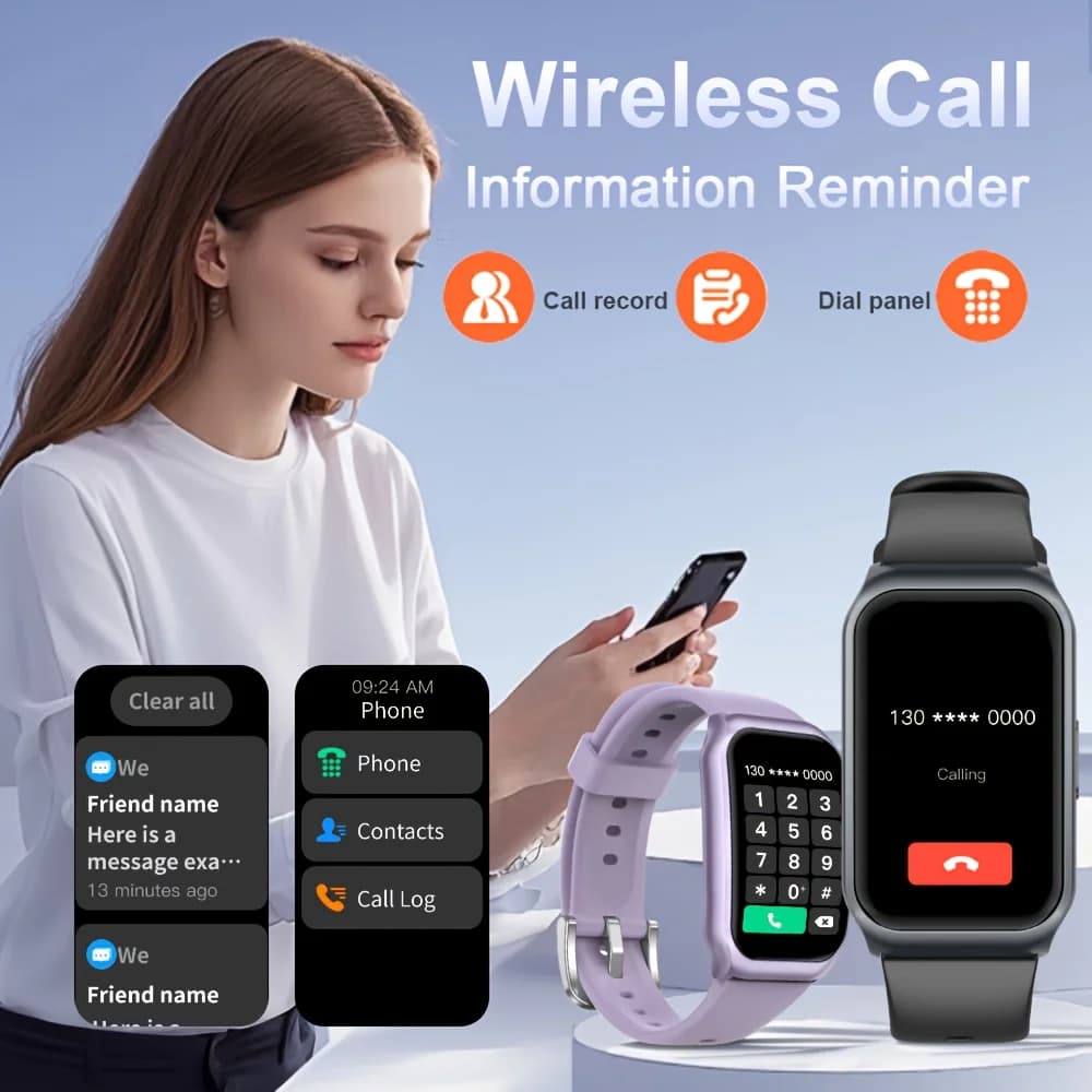 Smartwatch LAXASFIT pour pêche : monitoring sommeil, lampe torche, assistant vocal, étanche, appels Bluetooth