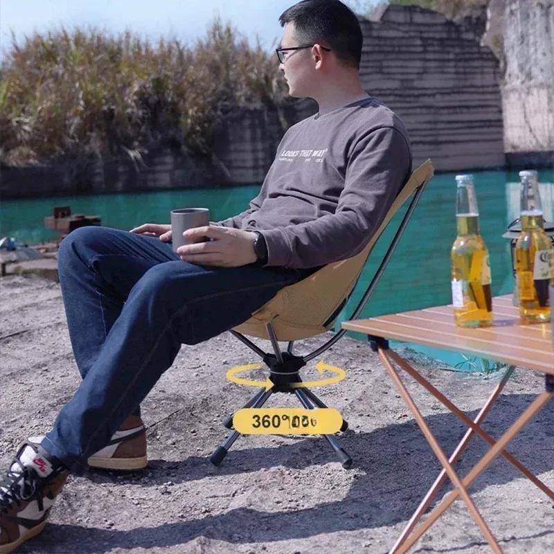 Chaise pivotante détachable randonnée pêche pliante légère avec sac de transport