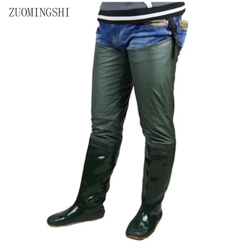 Bottes de pêche homme en caoutchouc légères - Bottes de pluie antidérapantes pour l'hiver et la pêche