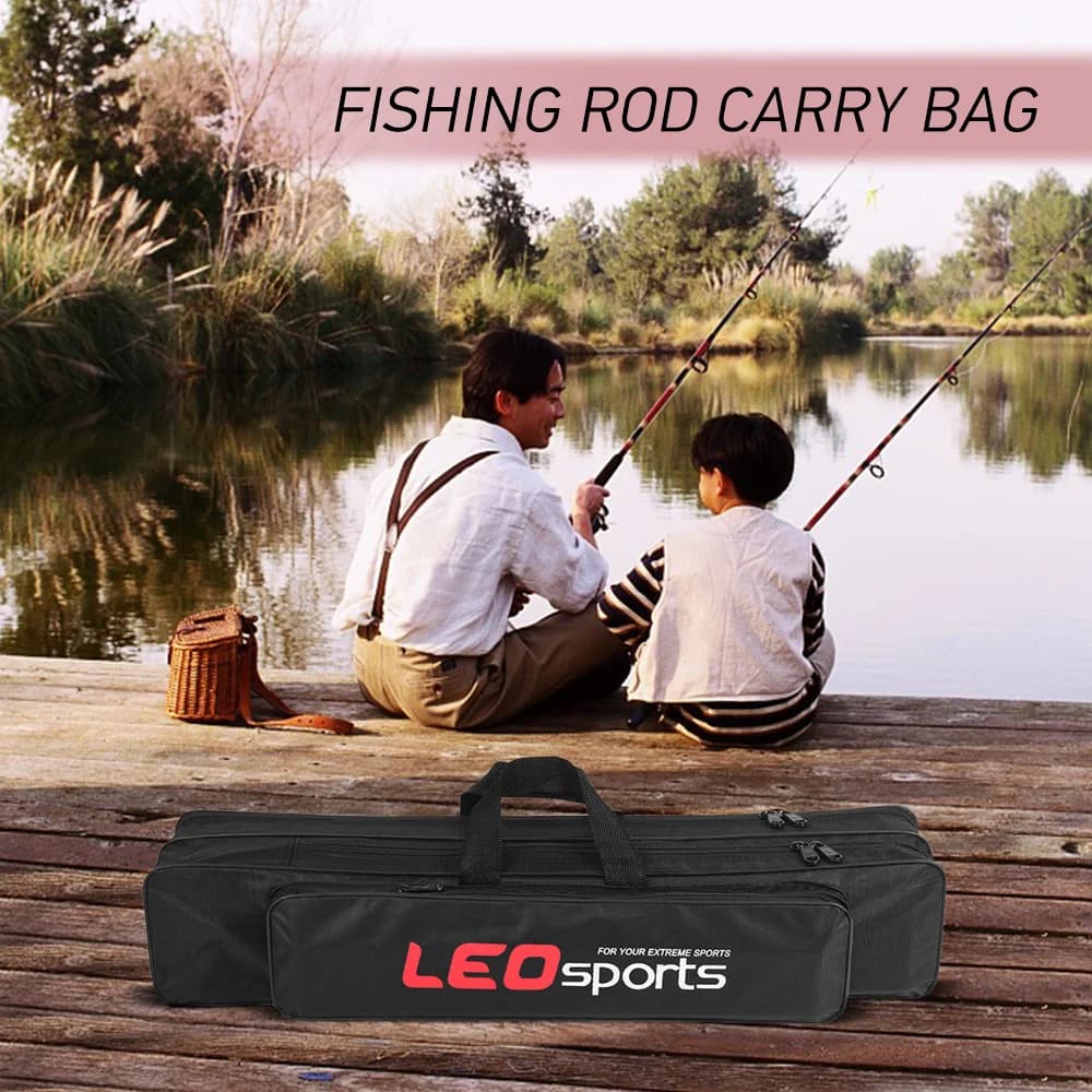 Sac portable 70 cm pour canne à pêche et outils - Organisateur de matériel de pêche léger et pratique