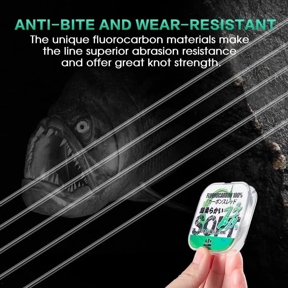 Ligne fluorocarbone ZUKIBO Super Soft Japan Carbon 50M invisible et résistante à l'abrasion