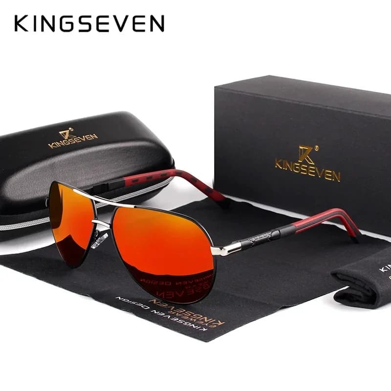 Lunettes de soleil aluminium rétro luxe - Monture pilote unisexe pour pêche et loisirs