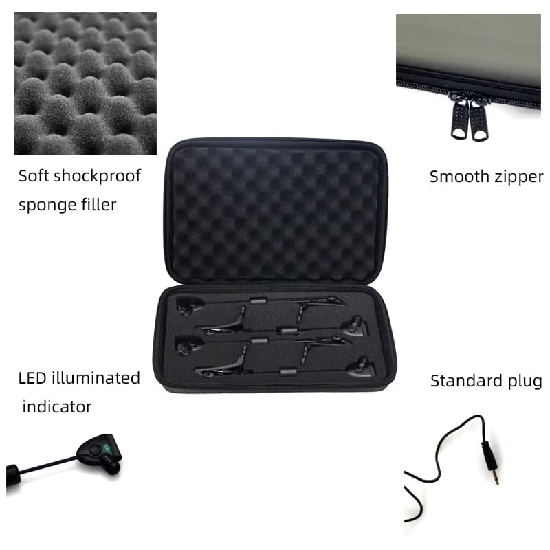 Set d'indicateur de touche lumineux LED pour la pêche à la carpe, avec hanger swinger et