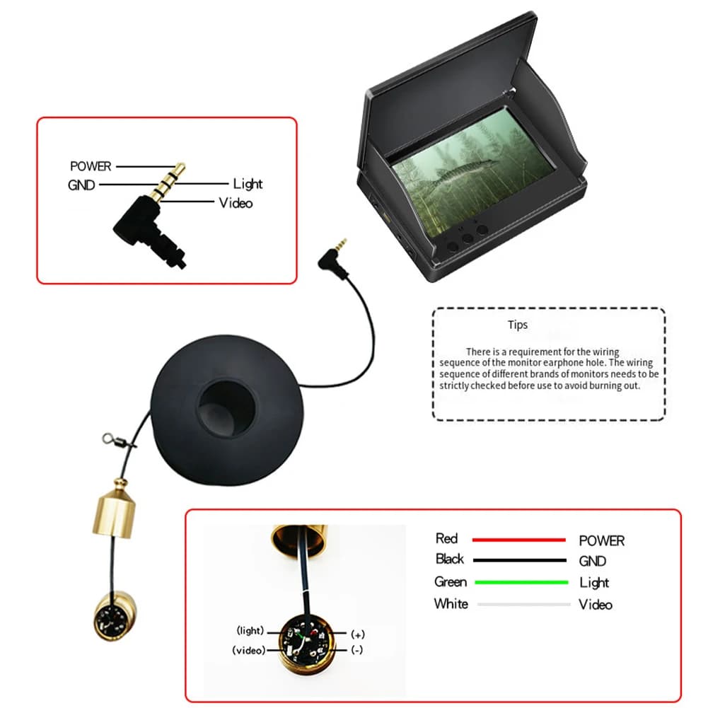 Caméra de pêche sous-marine 12-28V avec lumière infrarouge - Vision sous-marine pour détecter les poissons