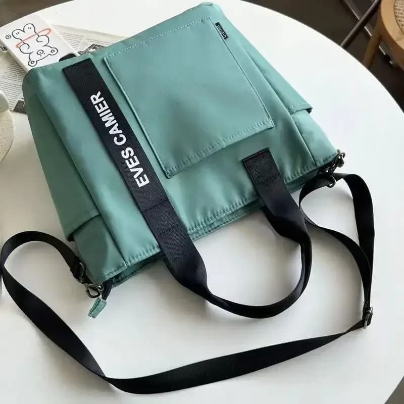 Sac à main tote nylon étanche grande capacité - Messenger scolaire fille simple tendance mode
