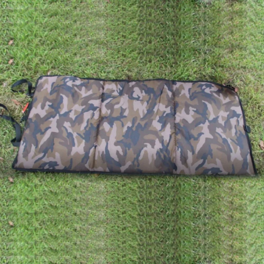 Tapis décrochage pêche toile Oxford pliable - Mat carpiste rembourré pour pêcheur utilisation