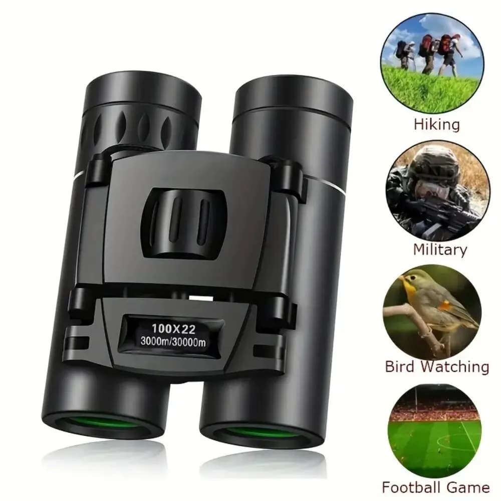 Jumelles professionnelles 100x22 vision nocturne portable pour camping pêche observation longue distance