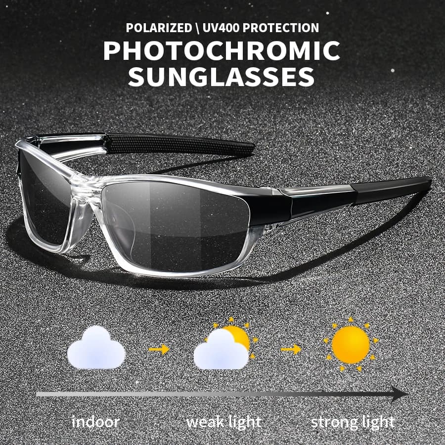 Lunettes de pêche photochromiques polarisées UV400 - Verres qui s'adaptent à la lumière pour pêche variable