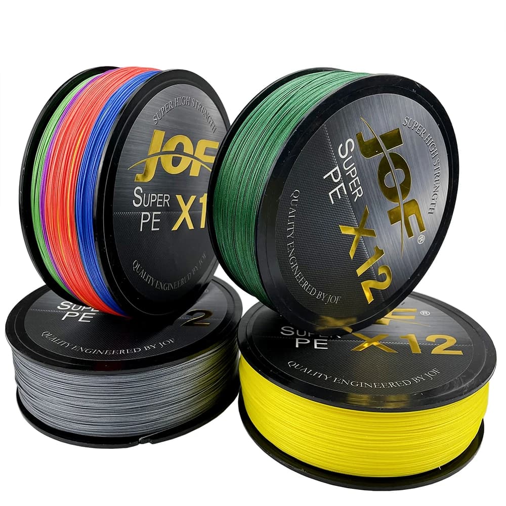 Ligne tressée JOF 12 ou 9 brins PE super résistante japonaise 100-500m 20-92lb pêche carpe