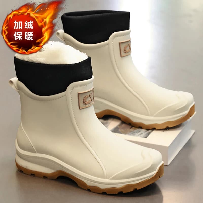 Bottes pluie homme chaudes hiver 2026 - Bottines imperméables légères et coupe-vent