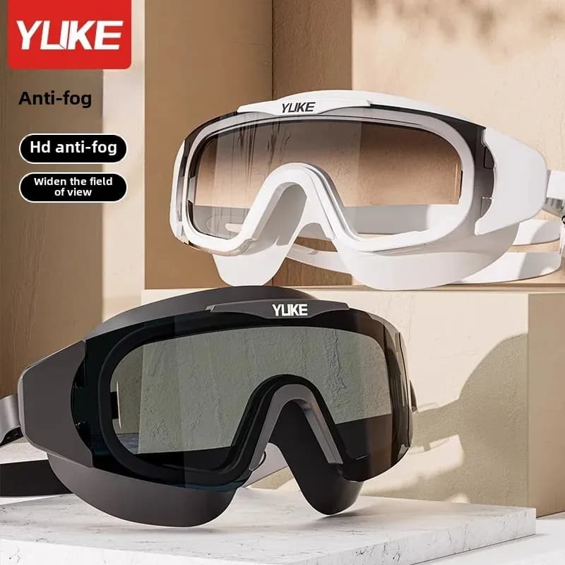 Lunettes de natation professionnelles étanches anti-buée HD grand cadre - Équipement plongée adulte