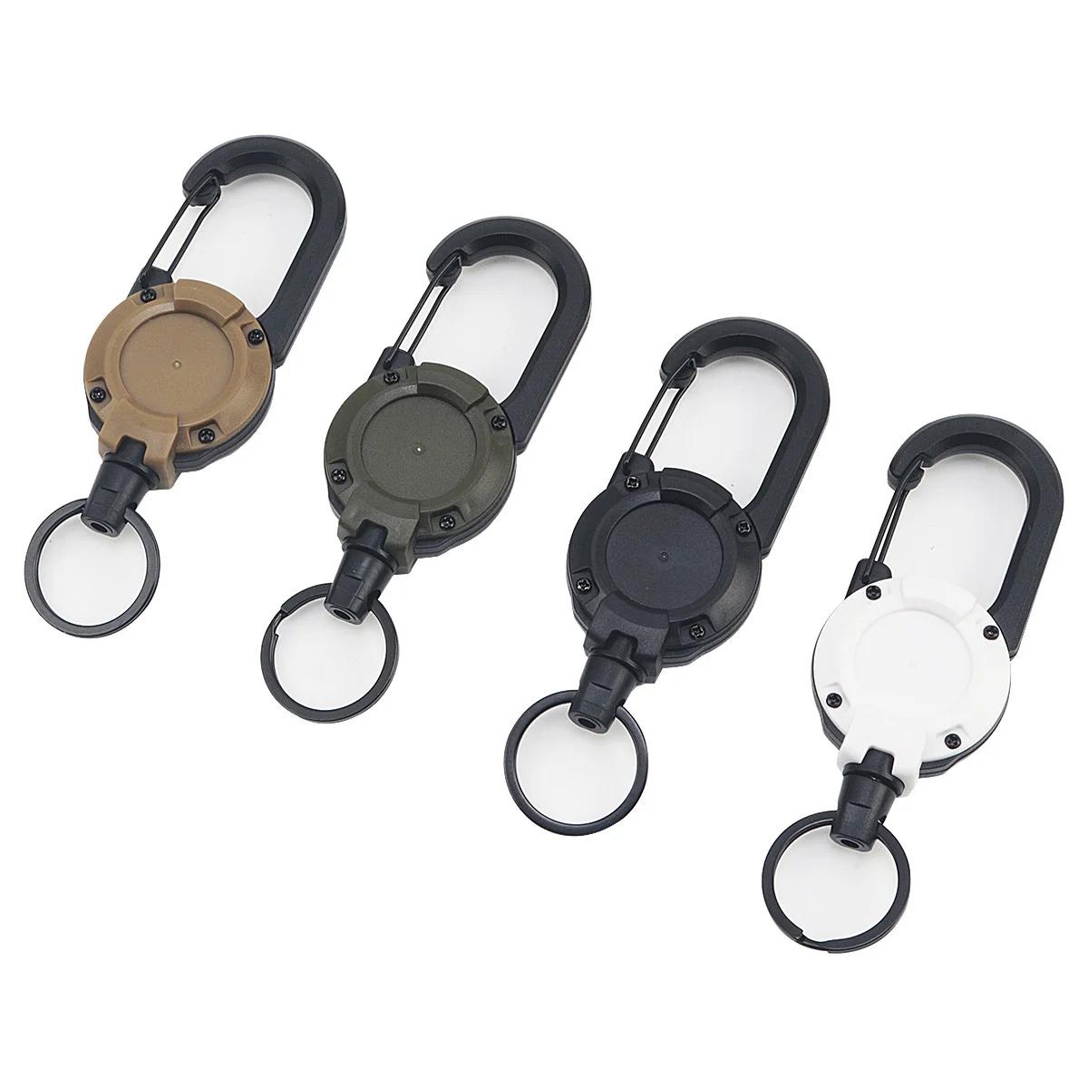 Porte-badge rétractable extensible avec mousqueton robuste pour clés, sacs et équipement de pêche