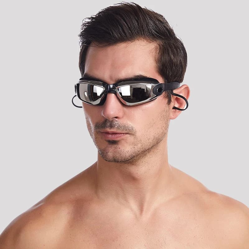 Lunettes de natation myope professionnelles - Modèle étanche anti-buée avec protection UV et bouchons