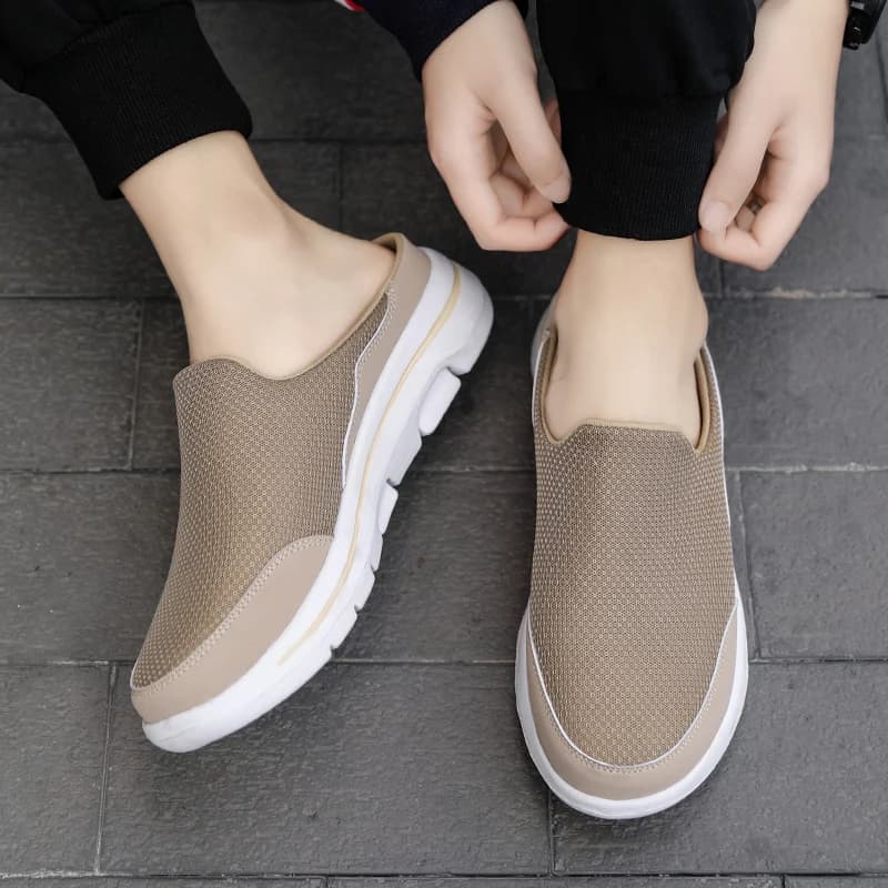 Chaussons d'intérieur homme été 2024 épais respirables pour la maison chaussures de marche couple