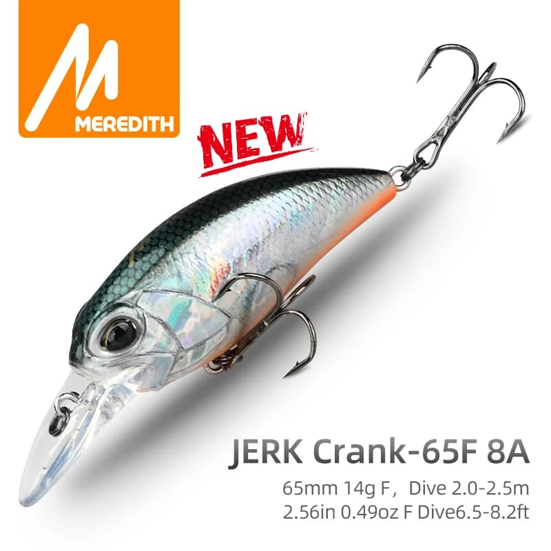 Leurre flottant MEREDITH JERK CRANK M65 14g pour pêche professionnelle profondeur 2-2.5m - 11 couleurs