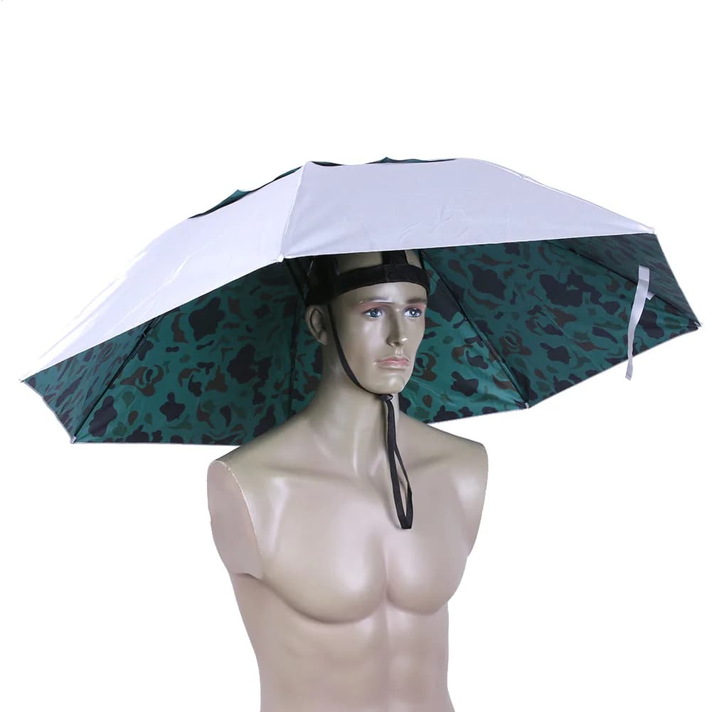 Casquette parapluie pêche extérieure portable anti-pluie anti-soleil unisexe adulte sport