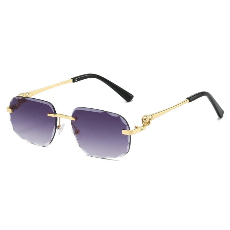 Lunettes soleil métal sans monture carrées femmes hommes qualité mode fête piscine UV400
