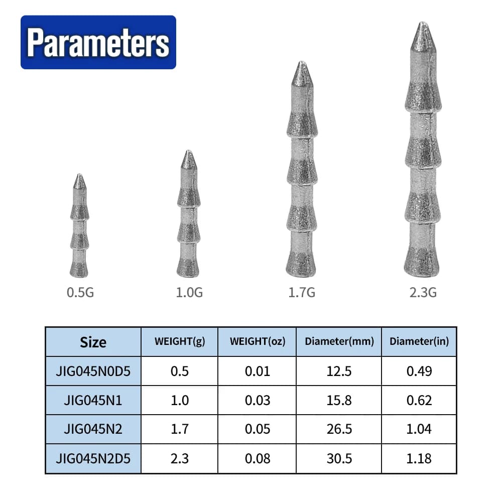 Plombs d'ancrage pour leurres souples, 10 pièces 0.03/0.05/0.08 oz pour pêche aux vers et softbaits