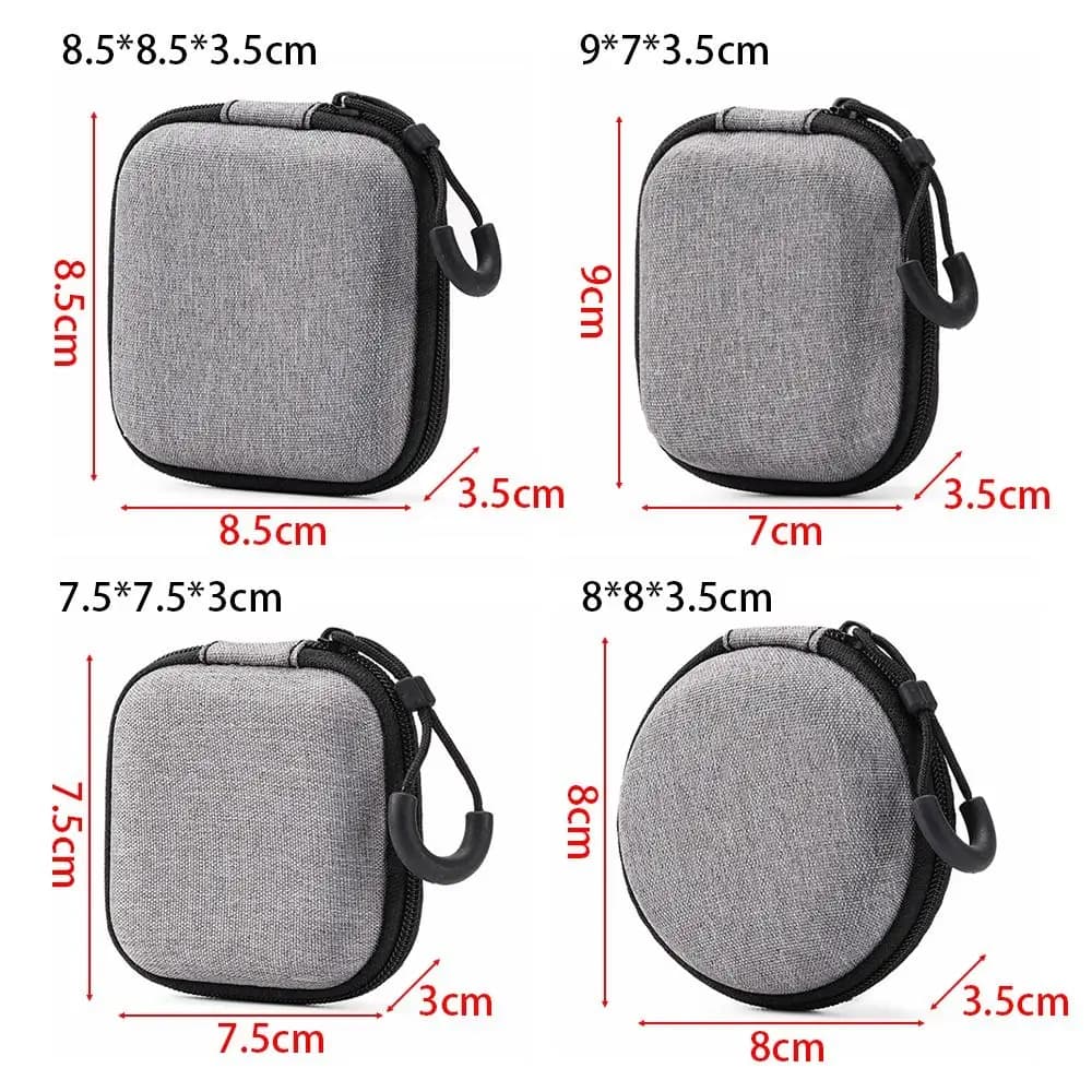 Pochette EVA mini zippée pour Airpods - Étui écouteurs câble charge accessoires numériques portable