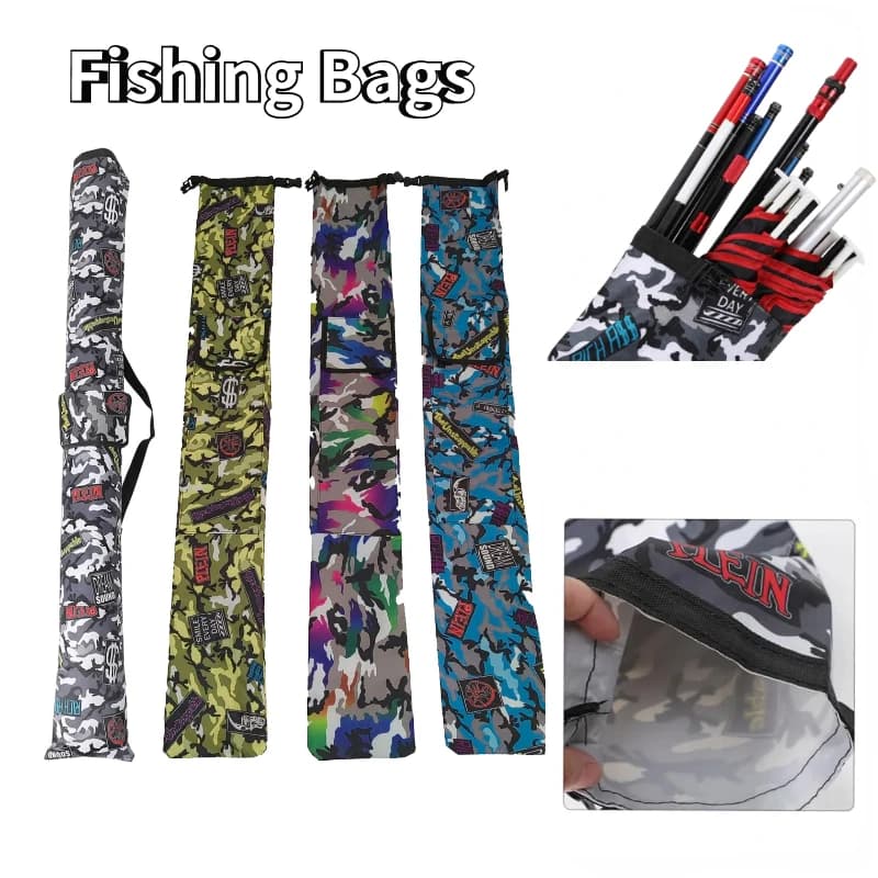 Sac pliant pêche camouflage étanche grande capacité - Poche de rangement pour cannes et accessoires