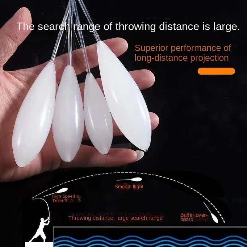 5 flotteurs acryliques pêche 10-50g type bombarda flottants, pour lancer et pêcher en surface