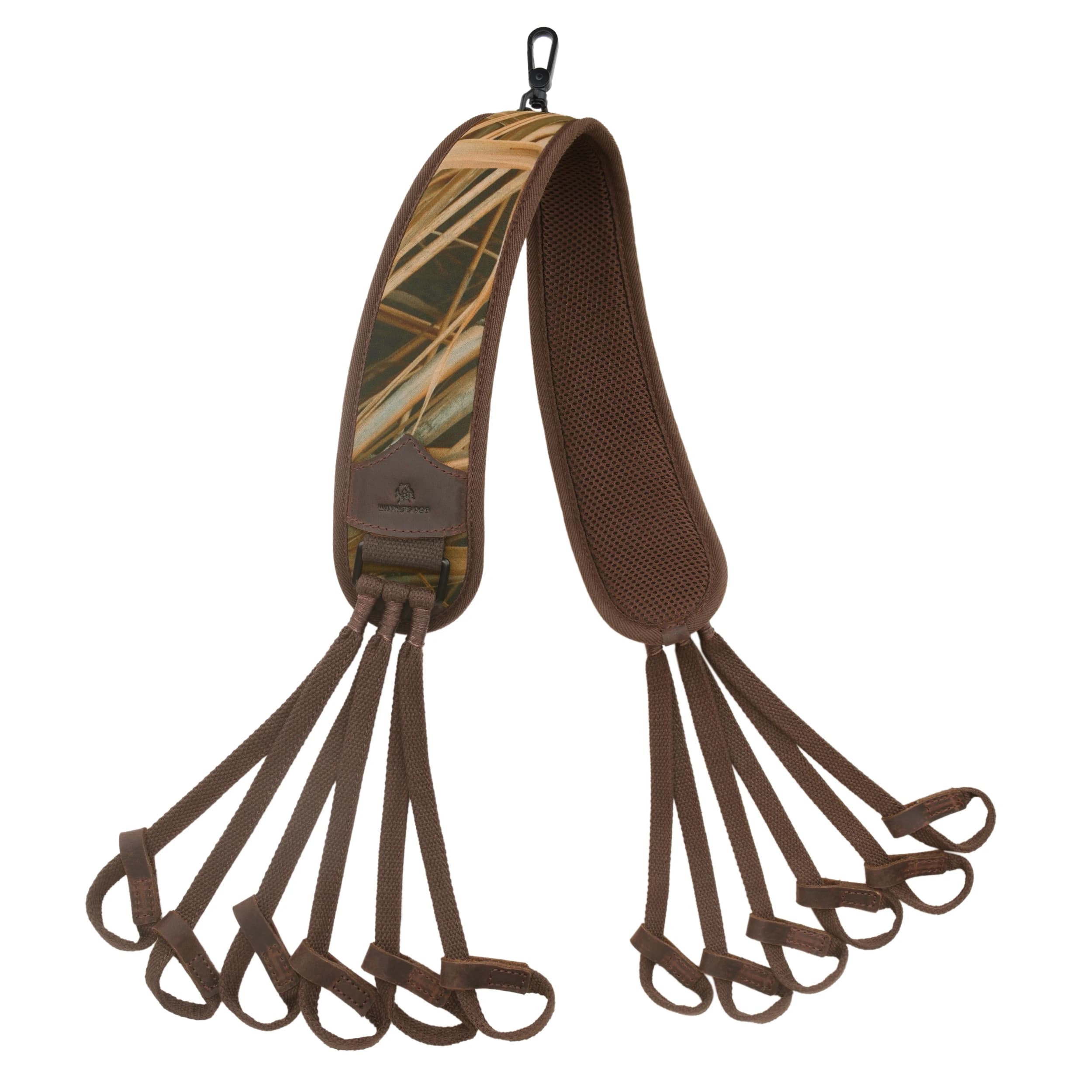 Sac transport camouflage gibier d'eau WAYNE'S DOG - Bandoulière 12 attaches pour canards oies leurres