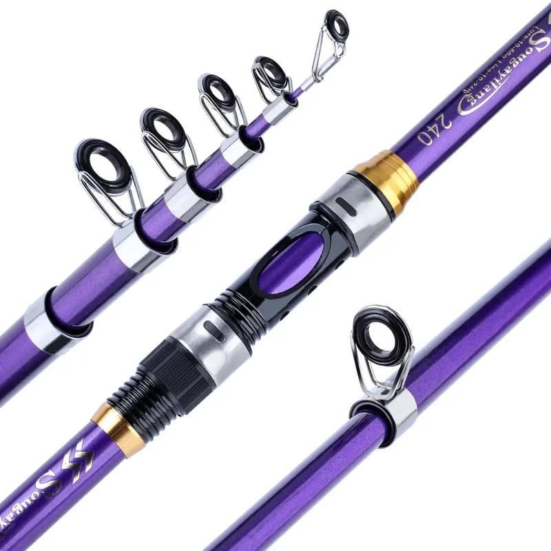 Canne télescopique 4 couleurs Sougayilang 1.8-3.3m fibre verre EVA carpe spinning poids 5kg pêche polyvalente