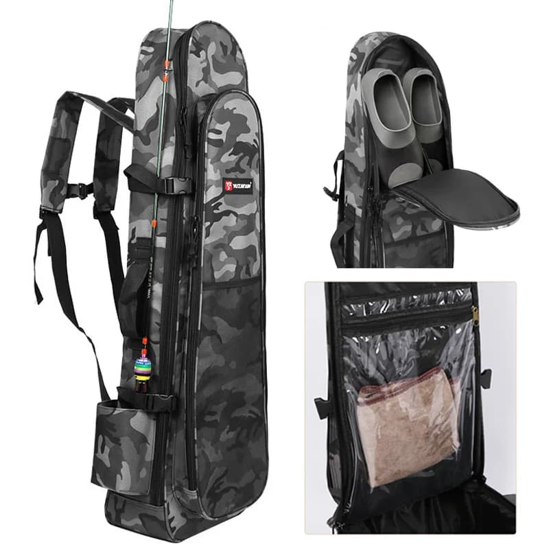 Sac à dos pêche tactique XA204G étanche - Grand rangement équipement pêche avec compartiments organisés