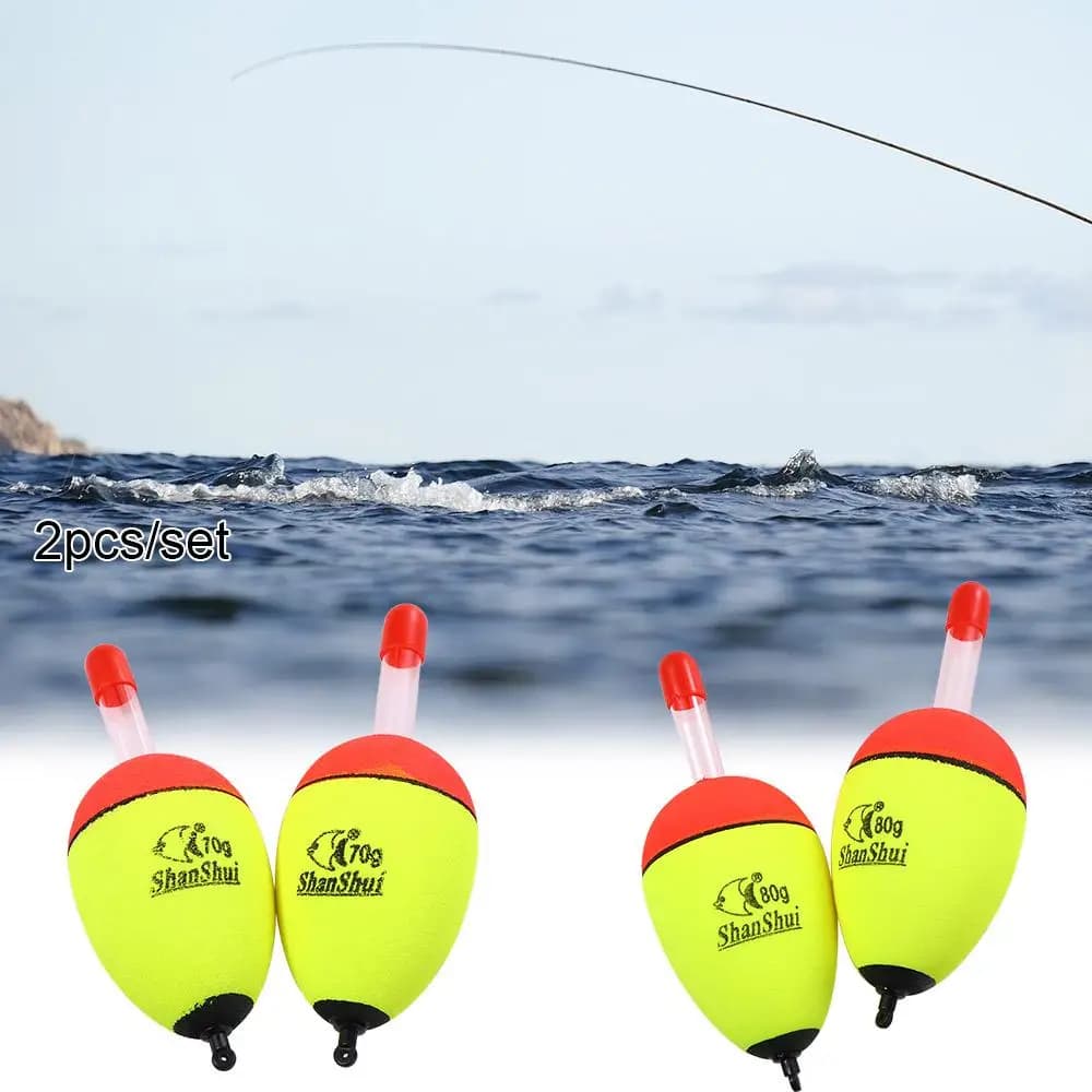 Flotteurs lumineux EVA 2 pièces pour pêche en mer - Bouchons luminescents appâts roche pêche nocturne