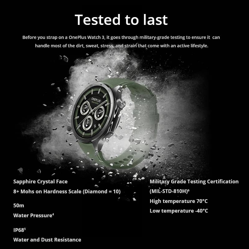 OnePlus Watch 3 version globale titane 32Go - Smartwatch LTPO AMOLED 1.5 pouces santé sport overview