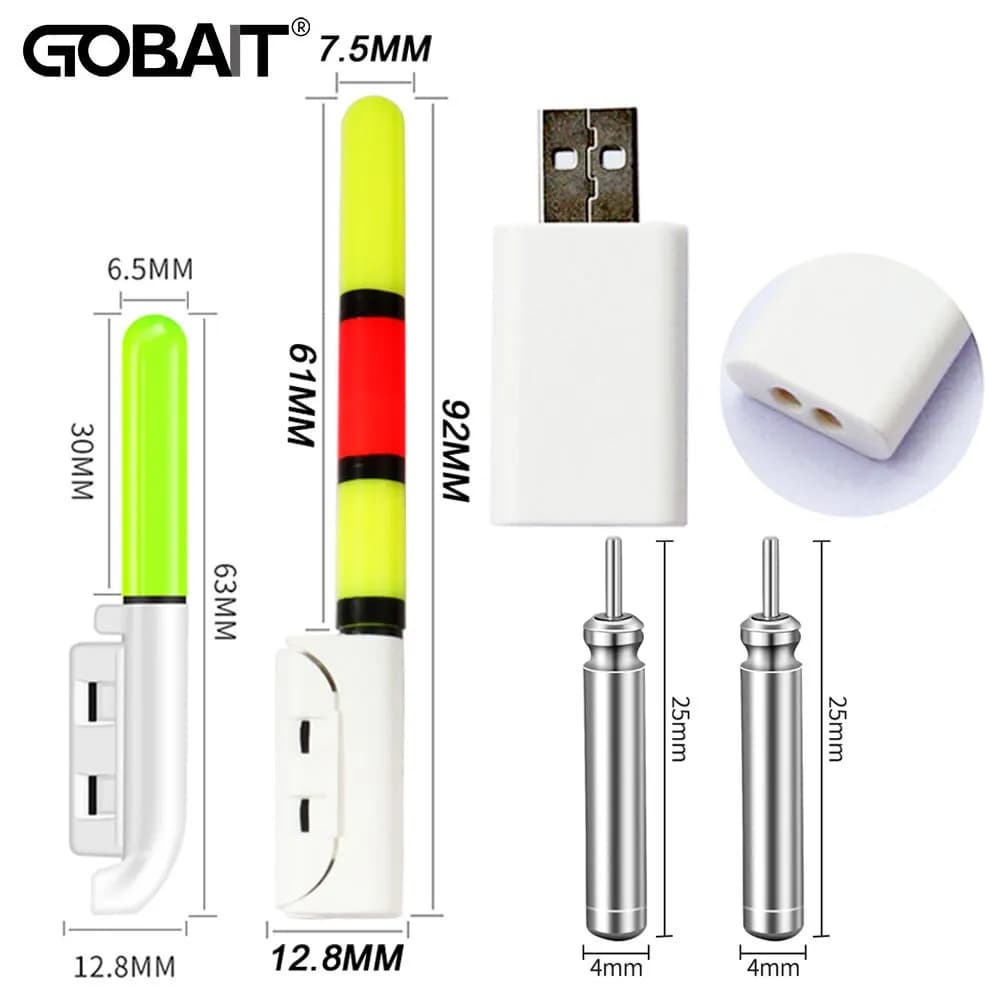 Canne lumineuse LED CR425 rechargeable USB pour pêche nocturne - Lampe fluorescente brillante