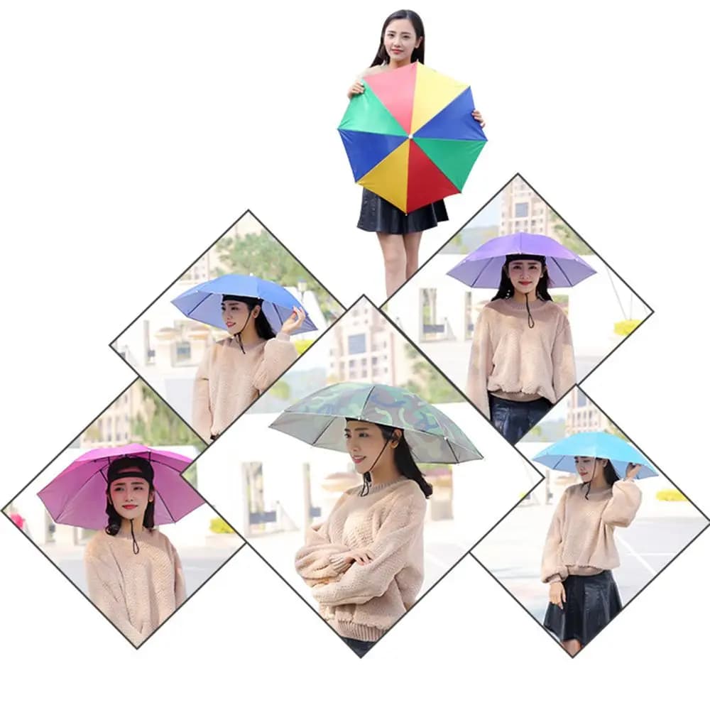 Nouveau chapeau parapluie portable pêche pliable protection solaire pluie anti-vent camping plage