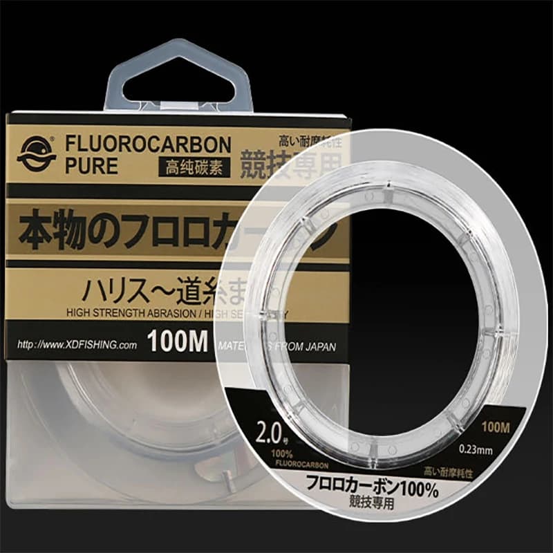 Ligne fluorocarbone 99% japonaise 100m 1-25kg pour pêche mer et eau douce coulante